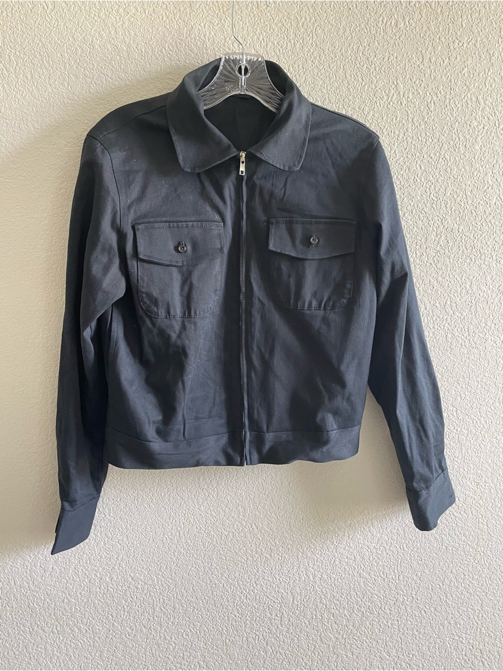 VTG Guess Black Utility Zip-Front Jacket